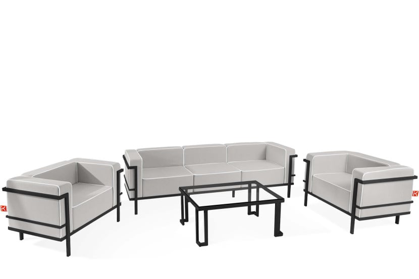KONSIMO TRIGLO Komplet mebli ogrodowych 2x fotel + stolik + sofa 3-osobowa 1001169