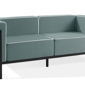 KONSIMO TRIGLO Sofa ogrodowa 2-osobowa w dwukolorowej tkaninie outdoorowej 1000989
