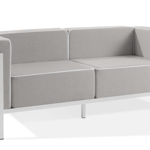 KONSIMO TRIGLO Sofa ogrodowa 2-osobowa w dwukolorowej tkaninie outdoorowej 1000991
