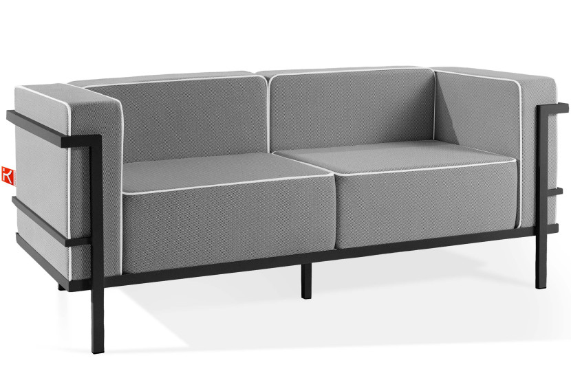 KONSIMO TRIGLO Sofa ogrodowa 2-osobowa w dwukolorowej tkaninie outdoorowej 1000992