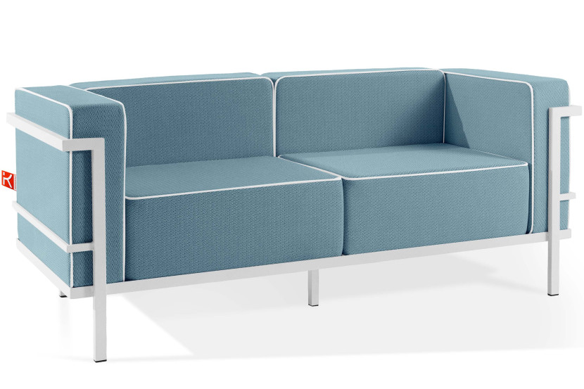 KONSIMO TRIGLO Sofa ogrodowa 2-osobowa w dwukolorowej tkaninie outdoorowej 1001000