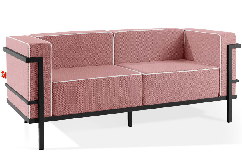 KONSIMO TRIGLO Sofa ogrodowa 2-osobowa w dwukolorowej tkaninie outdoorowej 1001001