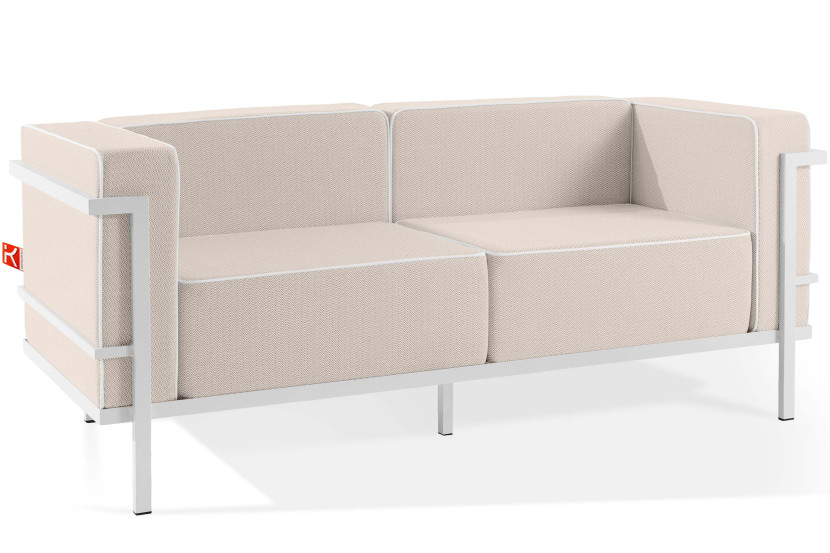 KONSIMO TRIGLO Sofa ogrodowa 2-osobowa w dwukolorowej tkaninie outdoorowej 1000979