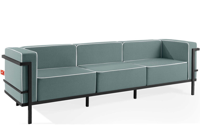 KONSIMO TRIGLO Sofa ogrodowa 3-osobowa w dwukolorowej tkaninie outdoorowej 1000982