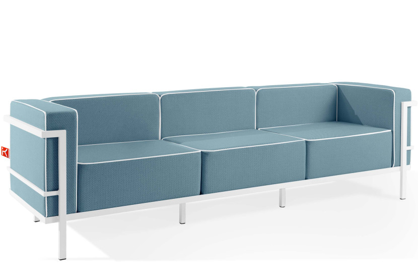 KONSIMO TRIGLO Sofa ogrodowa 3-osobowa w dwukolorowej tkaninie outdoorowej 1000994