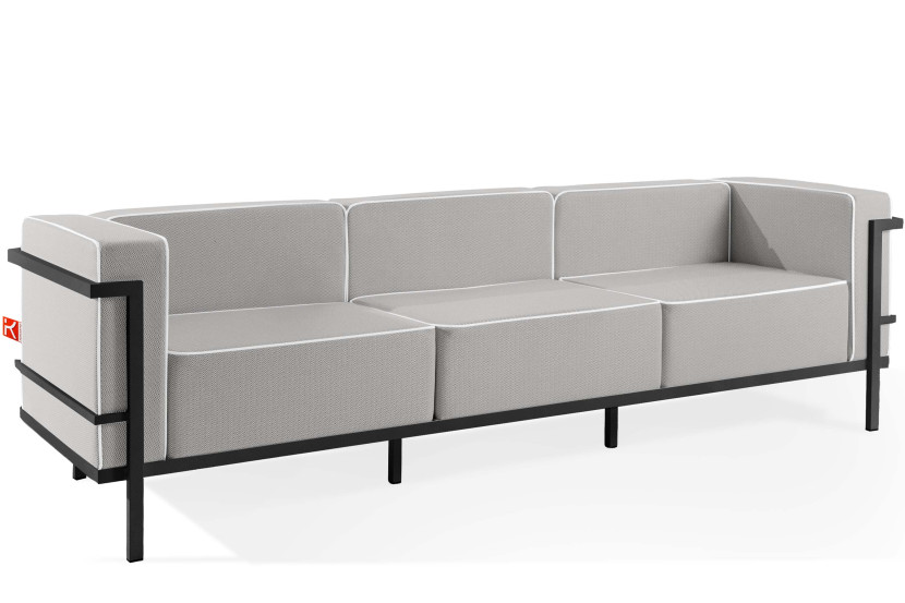 KONSIMO TRIGLO Sofa ogrodowa 3-osobowa w dwukolorowej tkaninie outdoorowej 1000999