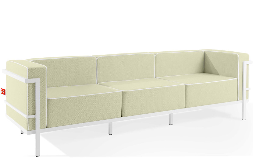KONSIMO TRIGLO Sofa ogrodowa 3-osobowa w dwukolorowej tkaninie outdoorowej 1001002