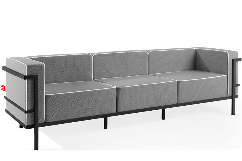 KONSIMO TRIGLO Sofa ogrodowa 3-osobowa w dwukolorowej tkaninie outdoorowej 1001004