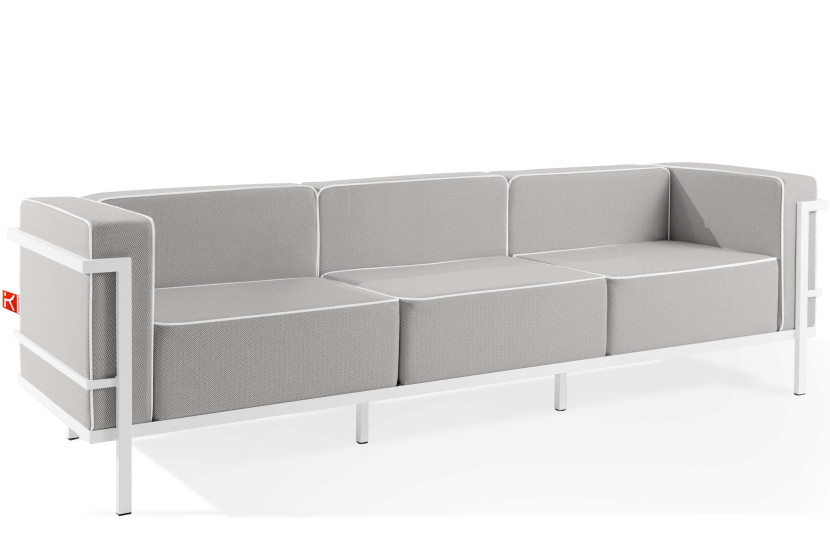 KONSIMO TRIGLO Sofa ogrodowa 3-osobowa w dwukolorowej tkaninie outdoorowej 1000980