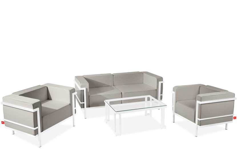 KONSIMO TRIGLO Zestaw mebli ogrodowych 2x fotel + stolik + sofa 2-osobowa 1001153