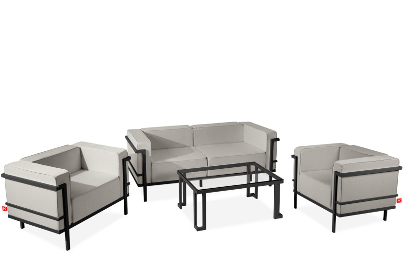 KONSIMO TRIGLO Zestaw mebli ogrodowych 2x fotel + stolik + sofa 2-osobowa 1001162