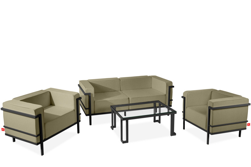 KONSIMO TRIGLO Zestaw mebli ogrodowych 2x fotel + stolik + sofa 2-osobowa 1001166