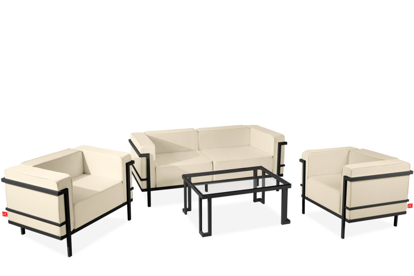 KONSIMO TRIGLO Zestaw mebli ogrodowych 2x fotel + stolik + sofa 2-osobowa 1001144