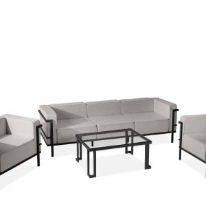 KONSIMO TRIGLO Zestaw mebli ogrodowych 2x fotel + stolik + sofa 3-osobowa 1001156 KONSIMO TRIGLO Zestaw mebli ogrodowych 2x fotel + stolik + sofa 3-osobowa 1001156