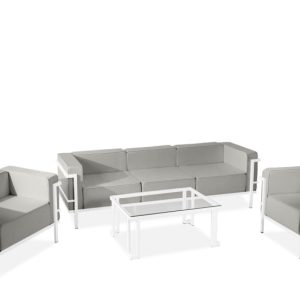 KONSIMO TRIGLO Zestaw mebli ogrodowych 2x fotel + stolik + sofa 3-osobowa 1001168 KONSIMO TRIGLO Zestaw mebli ogrodowych 2x fotel + stolik + sofa 3-osobowa 1001168