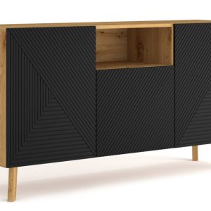 KONSIMO TUNDI Komoda na nóżkach Dąb Artisan / Czarny Mat, LOFT 824655 KONSIMO TUNDI Komoda na nóżkach Dąb Artisan / Czarny Mat, LOFT 824655