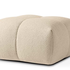 KONSIMO VENA Puf tapicerowany z pikowaniem, styl japandi, tkanina boucle 751996 KONSIMO VENA Puf tapicerowany z pikowaniem, styl japandi, tkanina boucle 751996