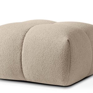 KONSIMO VENA Puf tapicerowany z pikowaniem, styl japandi, tkanina boucle 751997 KONSIMO VENA Puf tapicerowany z pikowaniem, styl japandi, tkanina boucle 751997