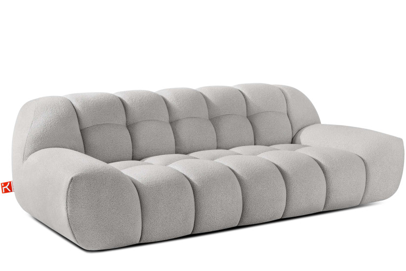 KONSIMO VENA Sofa dwuosobowa styl japandi, efekt "bubble" tkanina boucle 751912