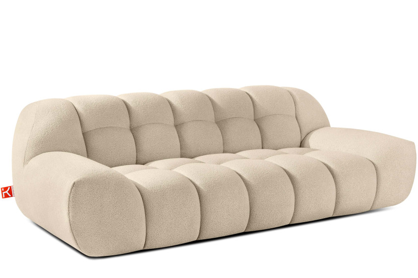 KONSIMO VENA Sofa dwuosobowa styl japandi, efekt "bubble" tkanina boucle 751910