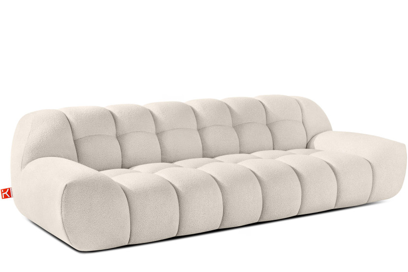 KONSIMO VENA Sofa trzyosobowa styl japandi, efekt "bubble" tkanina boucle 751918