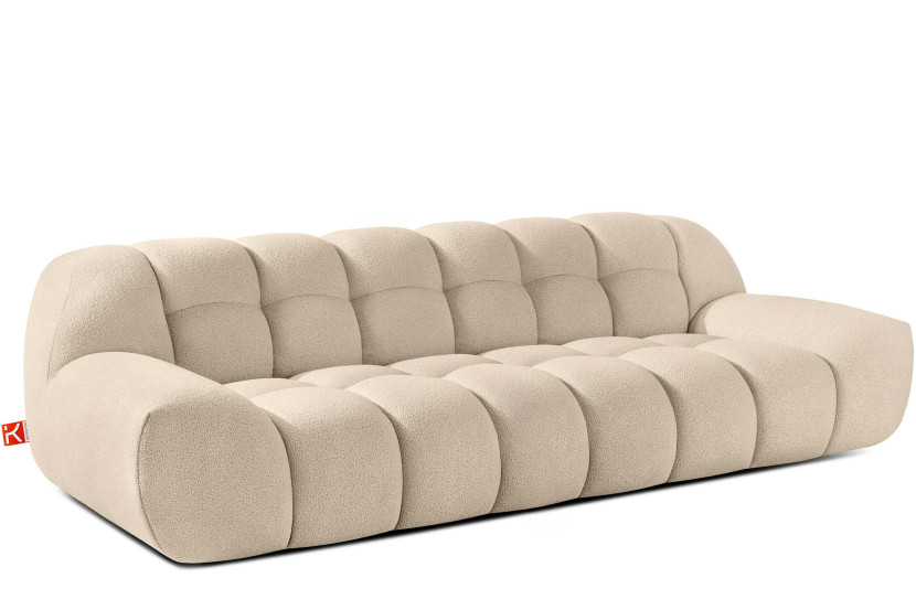 KONSIMO VENA Sofa trzyosobowa styl japandi, efekt "bubble" tkanina boucle 751919
