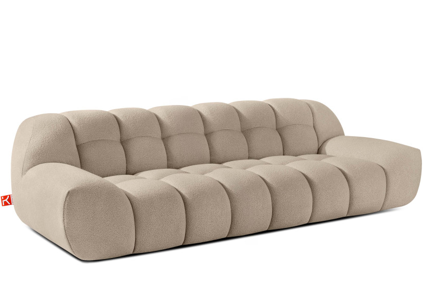 KONSIMO VENA Sofa trzyosobowa styl japandi, efekt "bubble" tkanina boucle 751922