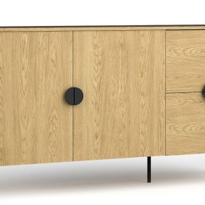 KONSIMO VIDIS Duża nowoczesna komoda jasny dąb 160 cm metalowe nogi 757278