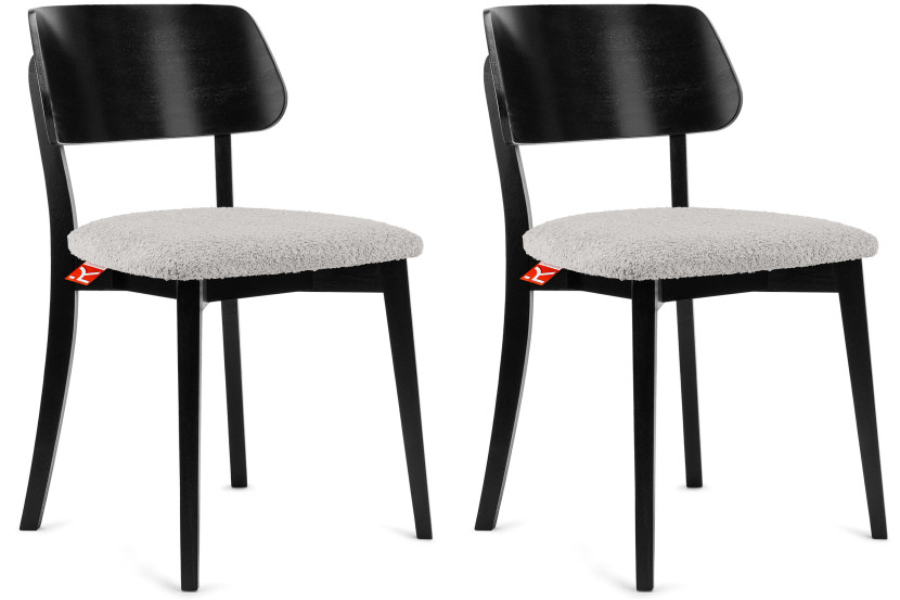 KONSIMO VINIS krzesło bukowe drewniane 2 szt. do jadalni tkanina boucle 725830
