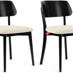 KONSIMO VINIS krzesło bukowe drewniane 2 szt. do jadalni tkanina boucle 725811 KONSIMO VINIS krzesło bukowe drewniane 2 szt. do jadalni tkanina boucle 725811