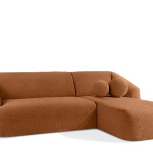 KONSIMO VIRA Duży nowoczesny narożnik prawy tkanina boucle z poduszką 797626 KONSIMO VIRA Duży nowoczesny narożnik prawy tkanina boucle z poduszką 797626