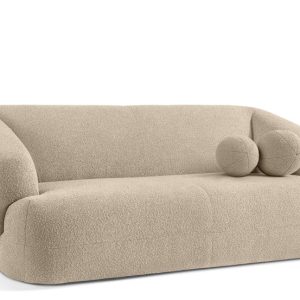 KONSIMO VIRA Sofa 2,5 z podłokietnikami w stylu japandi z ozdobną poduszką 796513 KONSIMO VIRA Sofa 2,5 z podłokietnikami w stylu japandi z ozdobną poduszką 796513