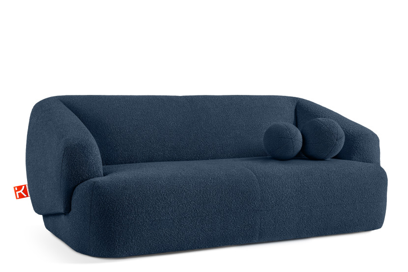 KONSIMO VIRA Sofa 2,5 z podłokietnikami w stylu japandi z ozdobną poduszką 796549