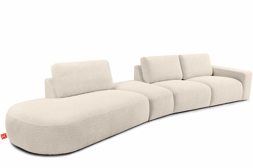 KONSIMO ZUCCO Duży narożnik 430 cm modułowy boucle organiczna forma beż 754027