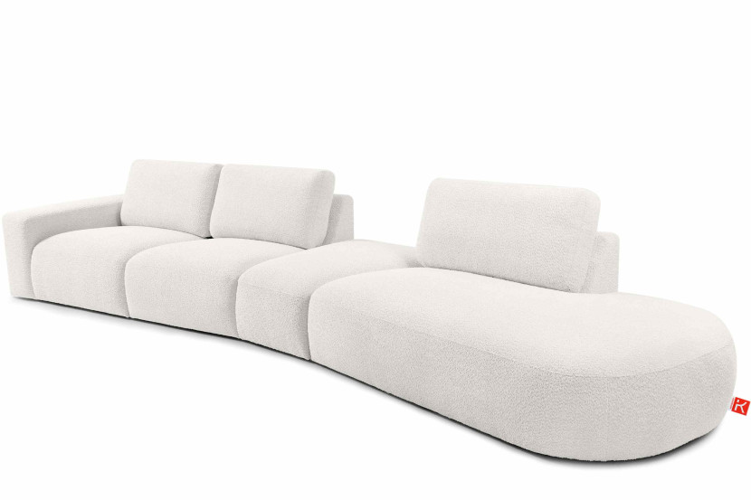 KONSIMO ZUCCO Duży narożnik 430 cm modułowy boucle organiczna forma ecru 754016