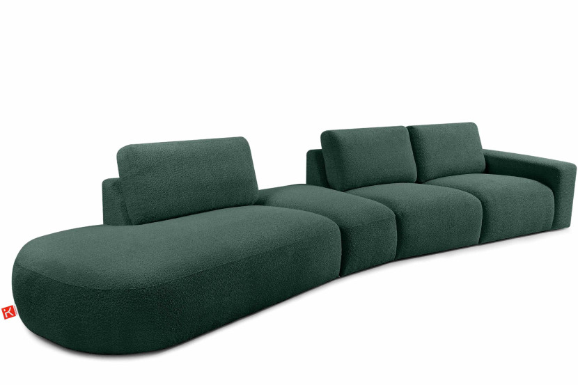 KONSIMO ZUCCO Duży narożnik 430 cm modułowy boucle organiczna forma 753925