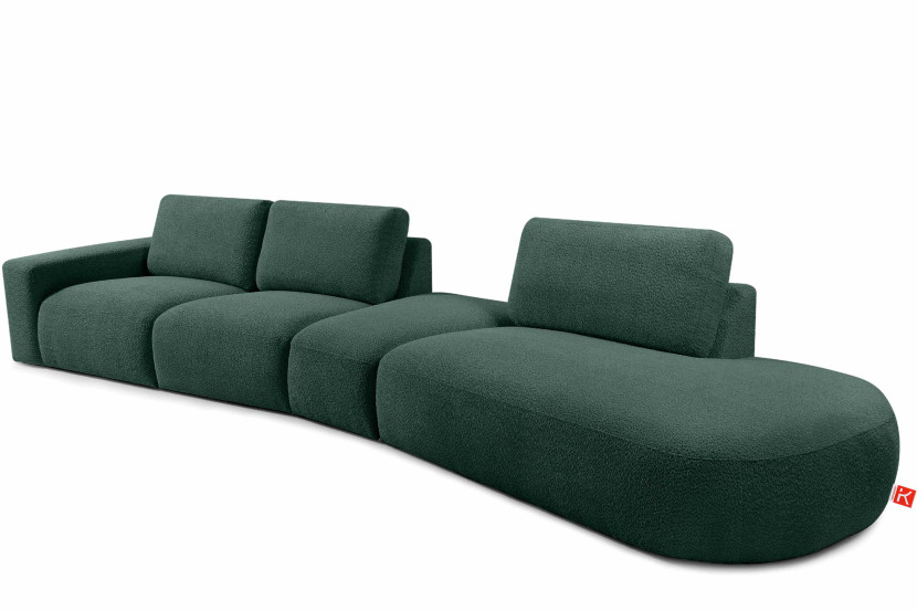 KONSIMO ZUCCO Duży narożnik 430 cm modułowy boucle organiczna forma 753985