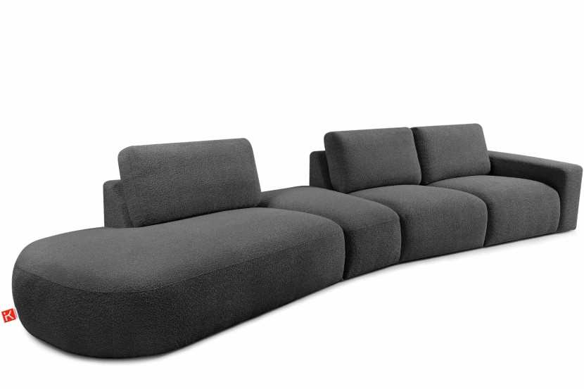 KONSIMO ZUCCO Duży narożnik 430 cm modułowy boucle organiczna forma 753989