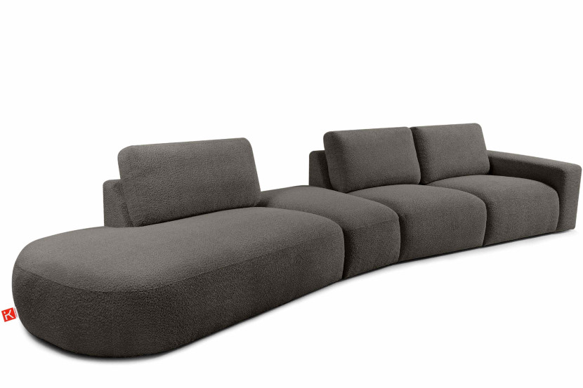 KONSIMO ZUCCO Duży narożnik 430 cm modułowy boucle organiczna forma 753993