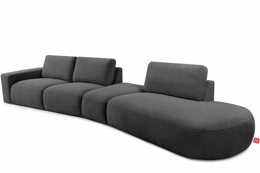 KONSIMO ZUCCO Duży narożnik 430 cm modułowy boucle organiczna forma 753995