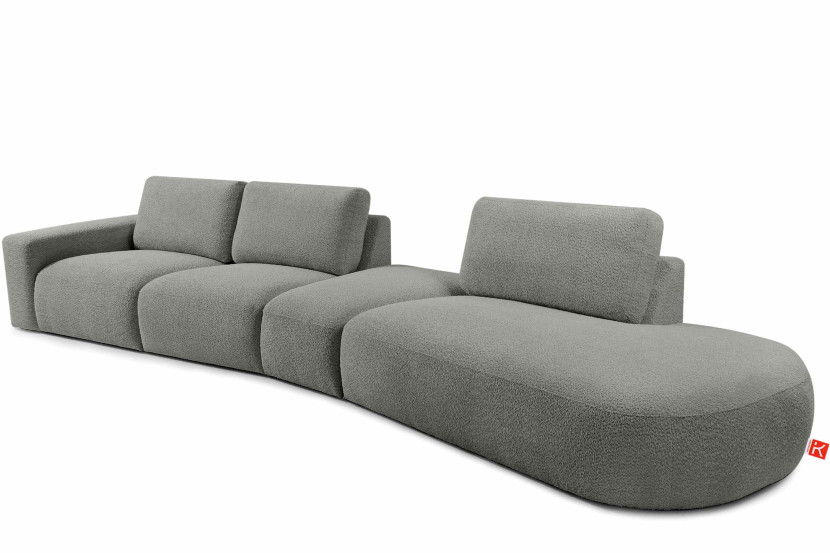 KONSIMO ZUCCO Duży narożnik 430 cm modułowy boucle organiczna forma 753930