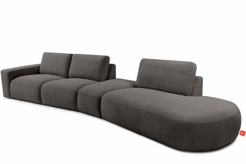KONSIMO ZUCCO Duży narożnik 430 cm modułowy boucle organiczna forma 753939