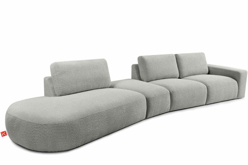 KONSIMO ZUCCO Duży narożnik 430 cm modułowy boucle organiczna forma 753968