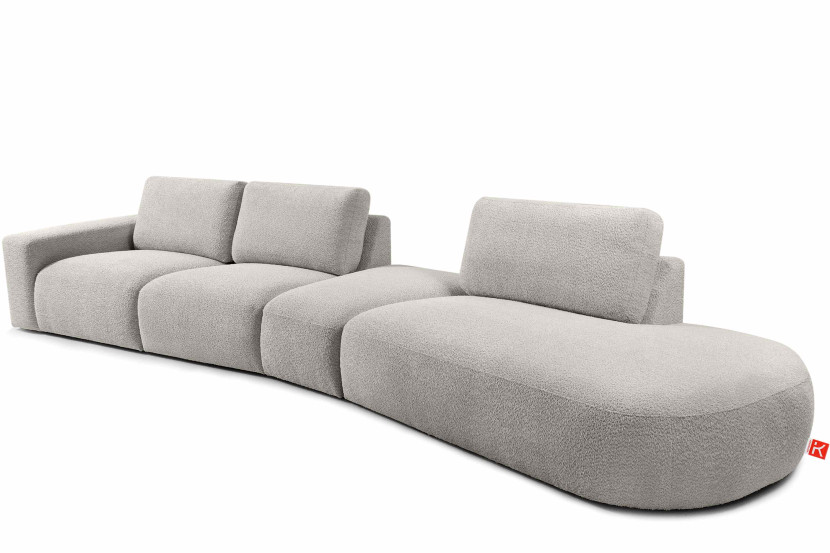 KONSIMO ZUCCO Duży narożnik 430 cm modułowy boucle organiczna forma 753971