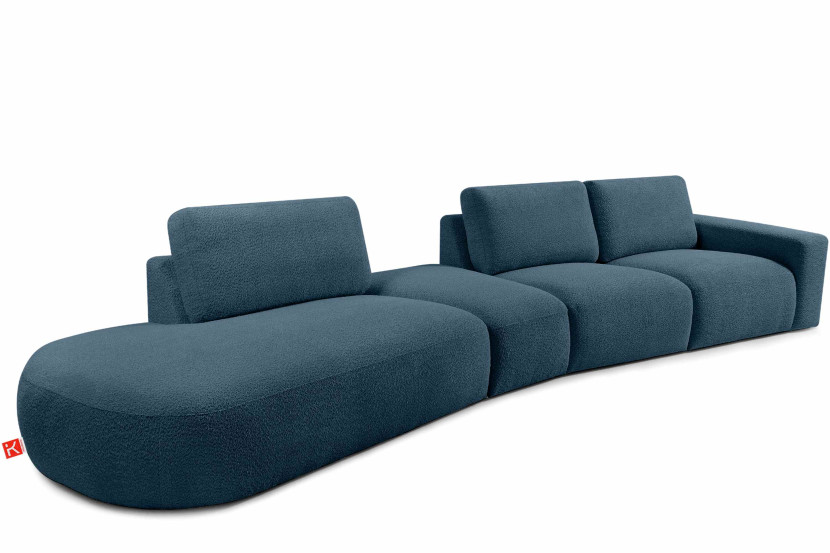KONSIMO ZUCCO Duży narożnik 430 cm modułowy boucle organiczna forma 753980