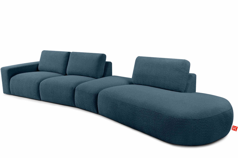 KONSIMO ZUCCO Duży narożnik 430 cm modułowy boucle organiczna forma 753982