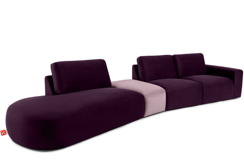 KONSIMO ZUCCO Duży narożnik lewy 430 cm modułowy w tkaninie welurowej 754012