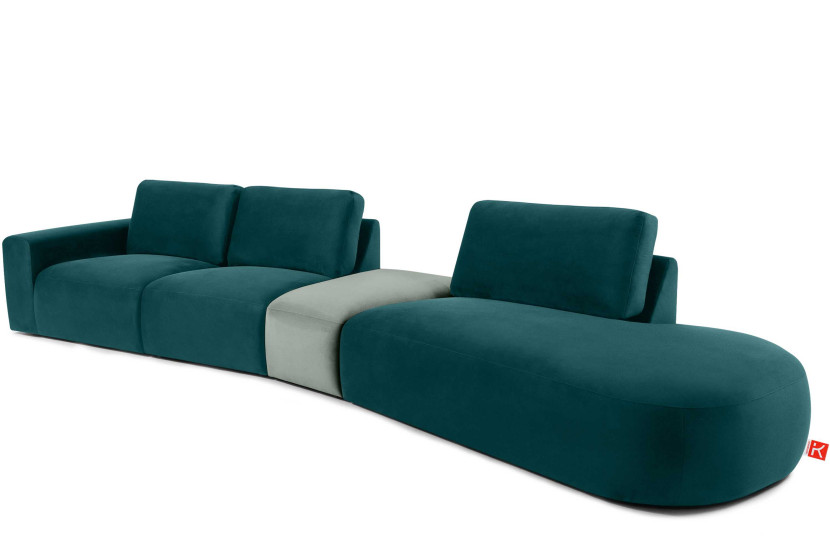 KONSIMO ZUCCO Duży narożnik prawy 430 cm modułowy w tkaninie welurowej 754025