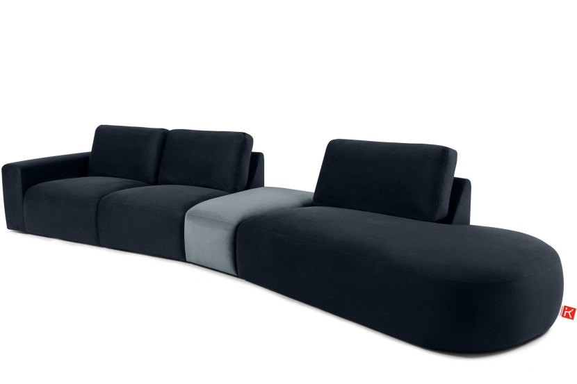 KONSIMO ZUCCO Duży narożnik prawy 430 cm modułowy w tkaninie welurowej 753917
