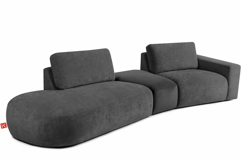 KONSIMO ZUCCO Narożnik do salonu lewy nowoczesny 350 cm, tkanina szenil 753999